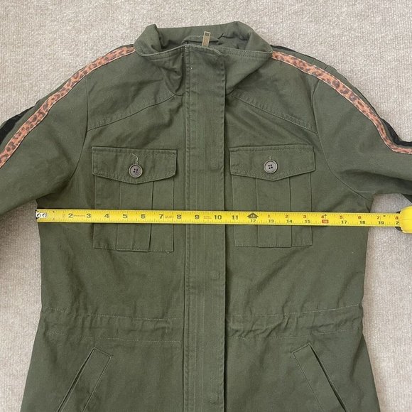 Peyton Jensen Jacket Womens Small Green Utility Pockets Casual Full Zip Snaps - Picture 8 of 10